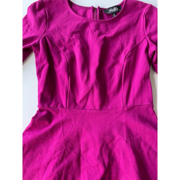 Lulus Cumulonimbus Clouds Magenta Skater Dress Size Small - Picture 6 of 10